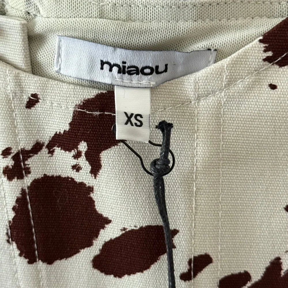 Miaou Brown and Cream Strapless Cowprint Corset Top - Picture 5 of 7